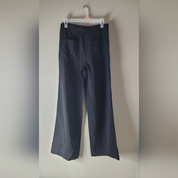 Womens Size 8 Massimo Dutti FULL LENGTH DARTED BLACK TROUSERS - Picture 5 of 7